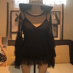 New Designer Alexia Admor Black Lace 3 Tier Sleeve